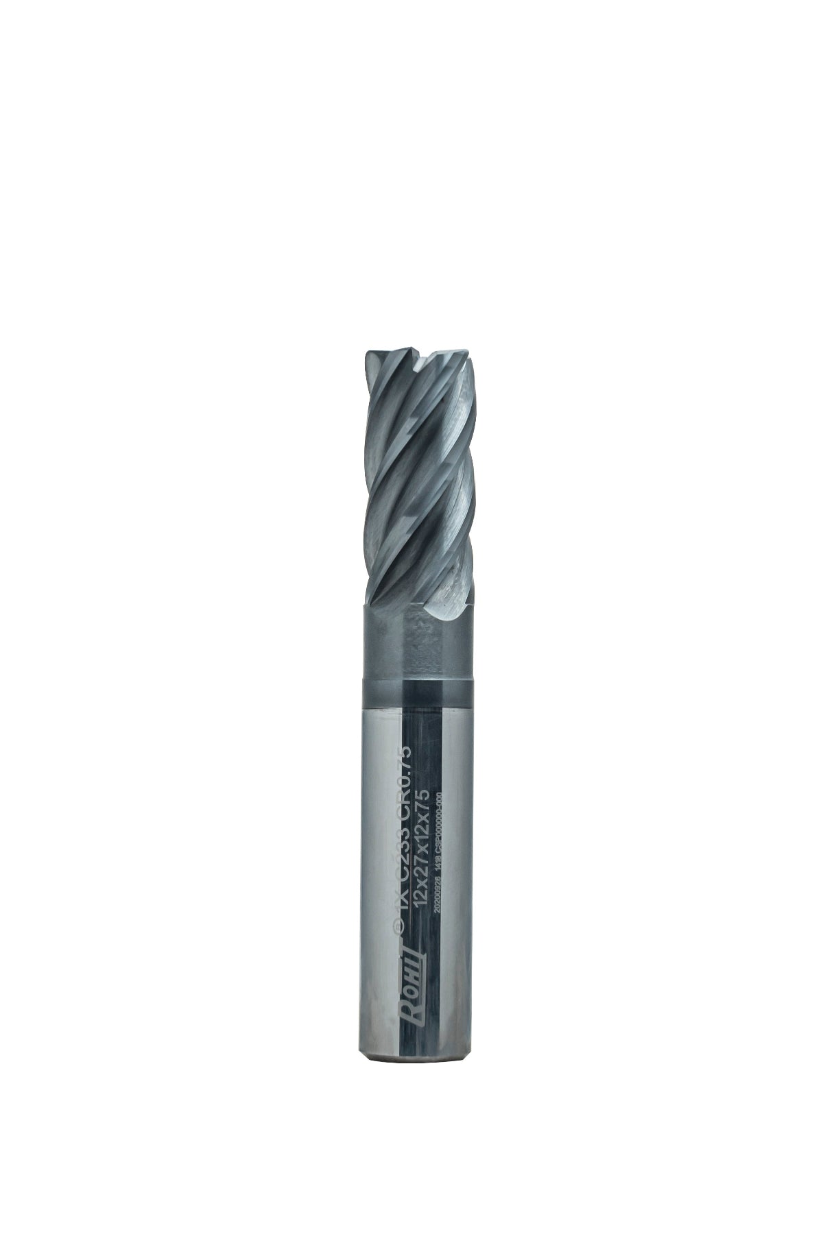 Rohit 5 Flute C-333 Solid Carbide Ultra Micro Grain Square Nose with 0.030" Corner Radius Variable Helix End Mills1/2 Cut Diameter 1-1/4" Cutting Length 1/2" Shank and 3" OAL