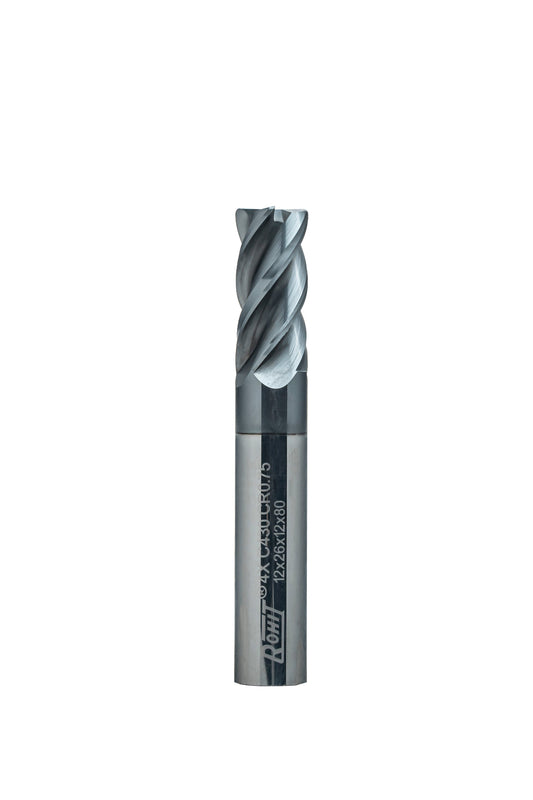 Falcon Tool 4 Flute C-330 Solid Carbide Ultra Micro Grain Square Nose Variable Helix End Mills 1/4" Cut Dia x 1/2" LOC x 1/4" Shank x2-1/2" OAL