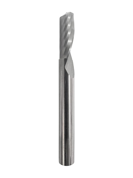 Rohit O Flute Up Cut 1/8 inch Solid Carbide End Mill Single Flute Spiral CNC Router Bit 1/4 inch Shank for Aluminum and Acrylic Cutting